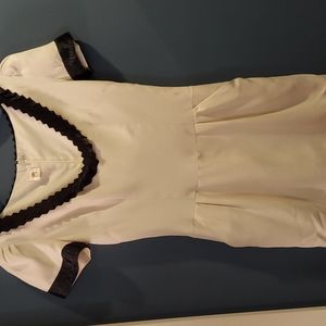 Ric Rac Clothing Co. Ivory Jasper Dress Back Zip Pockets Small